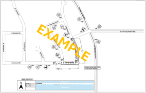 Example of a Traffic Control Plan produced by IKON Traffic for FttH construction permitting